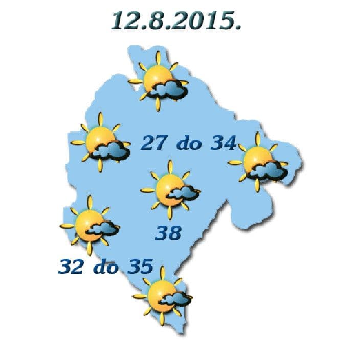 Sjutra pretežno sunčano, na sjeveru moguća kiša Sjutra pretežno sunčano, na sjeveru moguća kiša