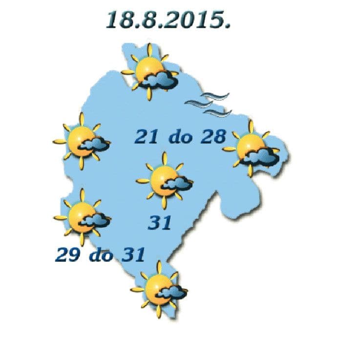 Sjutra sunčano i toplije, do 31 stepen Sjutra sunčano i toplije, do 31 stepen