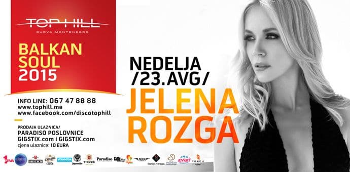 Koncert Jelene Rozge u nedjelju u Top Hill-u! Koncert Jelene Rozge u nedjelju u Top Hill-u!