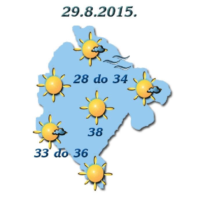 Sjutra veoma toplo, do 38 stepeni Sjutra veoma toplo, do 38 stepeni