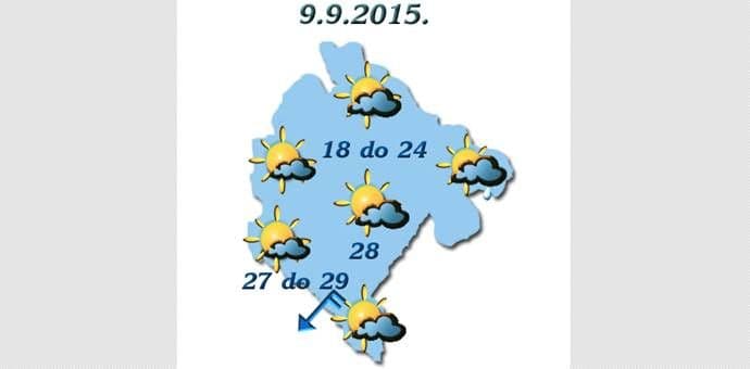 ZHMSCG: Sjutra krajem dana moguća kiša ZHMSCG: Sjutra krajem dana moguća kiša
