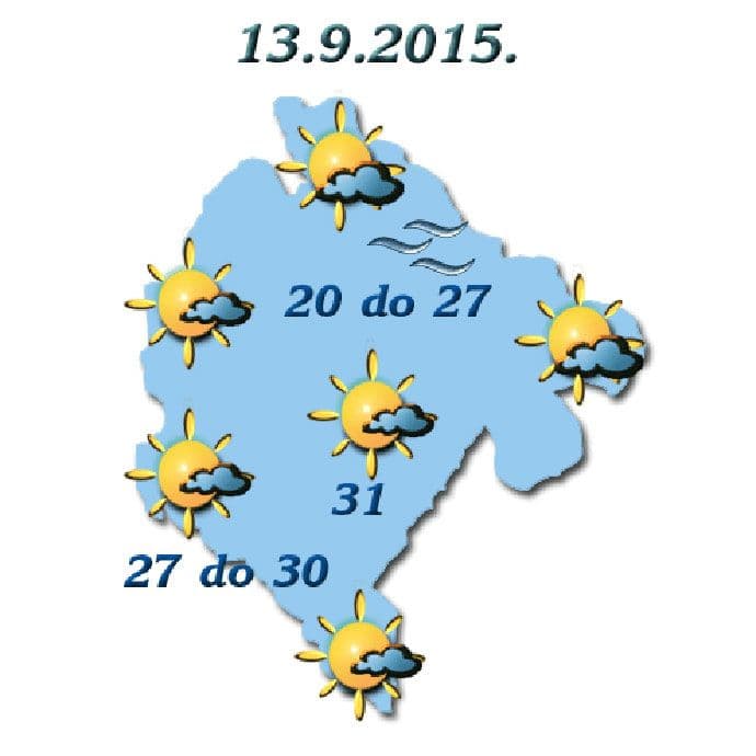 Sjutra sunčano, do 31 stepen Sjutra sunčano, do 31 stepen