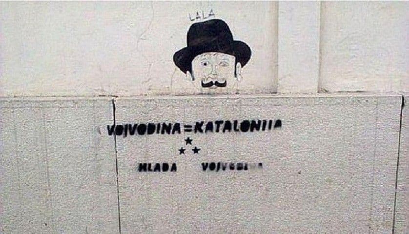 Osvanuli grafiti "Vojvodina = Katalonija" Osvanuli grafiti "Vojvodina = Katalonija"