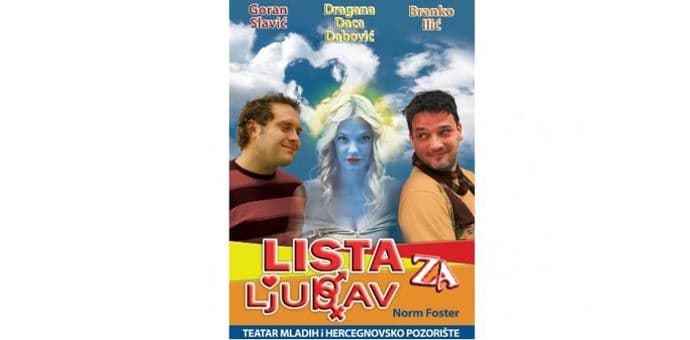 "Lista za ljubav" sjutra u KIC-u  "Lista za ljubav" sjutra u KIC-u