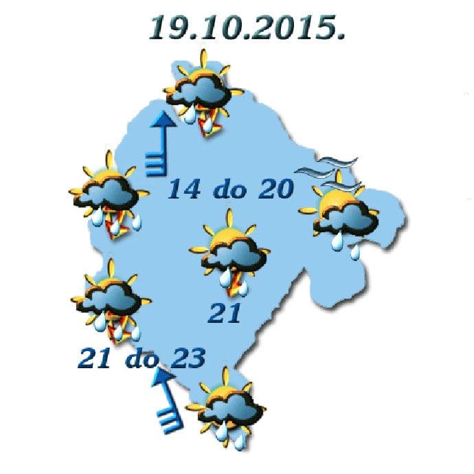 Sjutra do 23 stepena, kiša u drugom dijelu dana Sjutra do 23 stepena, kiša u drugom dijelu dana