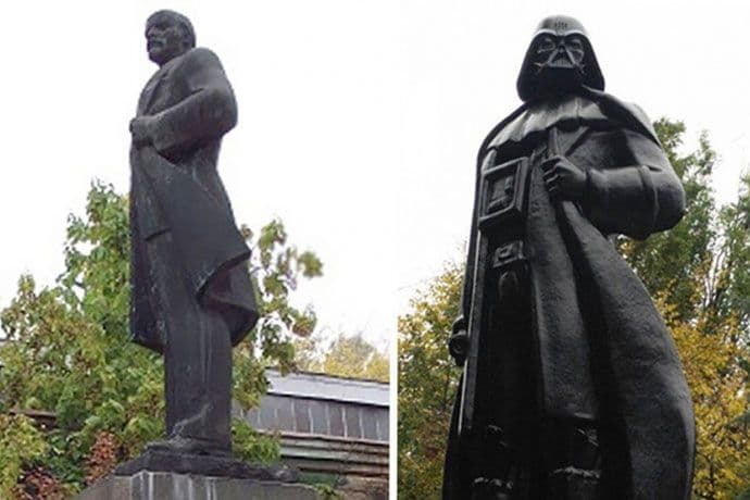 Lenjinov kip u Odesi pretvoren u Darta Vejdera Lenjinov kip u Odesi pretvoren u Darta Vejdera