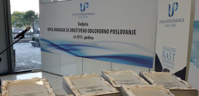 UPCG dodijelila preduzećima nagrade za društveno odgovorno poslovanje UPCG dodijelila preduzećima nagrade za društveno odgovorno poslovanje