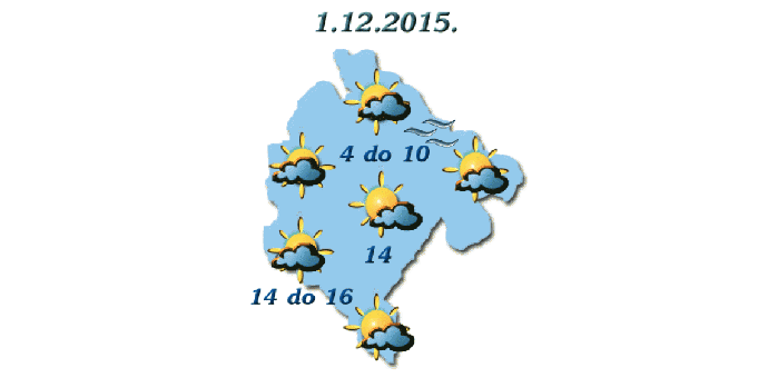 Sjutra promjenljivo oblačno, do 16 stepeni Sjutra promjenljivo oblačno, do 16 stepeni