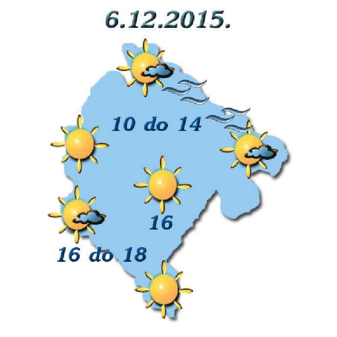 Sjutra pretežno sunčano, do 18 stepeni Sjutra pretežno sunčano, do 18 stepeni