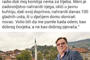 Bešlić: Volio bih da me pamte kao dobrog čovjeka a ne kao dobrog pjevača