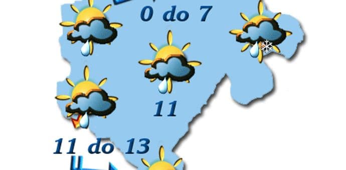 Sjutra oblačno sa slabim padavinama Sjutra oblačno sa slabim padavinama