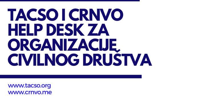 TACSO i CRNVO nastavljaju sa podrškom civilnom društvu TACSO i CRNVO nastavljaju sa podrškom civilnom društvu