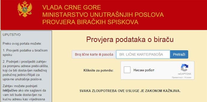 MUP: Građanima Tivta omogućen uvid u birački spisak MUP: Građanima Tivta omogućen uvid u birački spisak