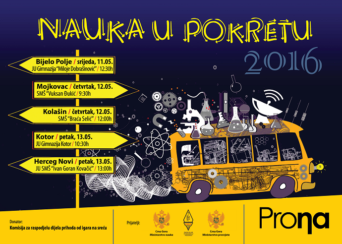 Nauka u pokretu, putujući festival šesti put u Crnoj Gori Nauka u pokretu, putujući festival šesti put u Crnoj Gori