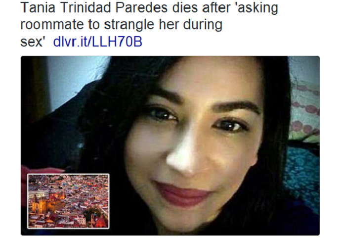 Preminula nakon što je tražila od momka da je davi tokom seksa Preminula nakon što je tražila od momka da je davi tokom seksa