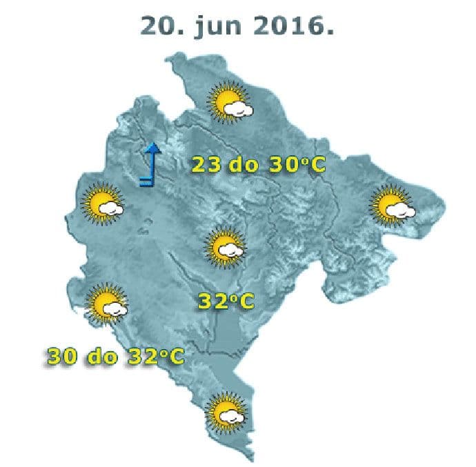 Sjutra sunčano uz malu oblačnost, do 32 stepena Sjutra sunčano uz malu oblačnost, do 32 stepena