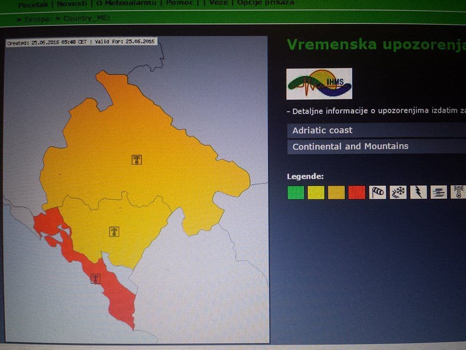 Crveni alarm: Ekstremno visoke temperature, popodne mogući pljuskovi Crveni alarm: Ekstremno visoke temperature, popodne mogući pljuskovi