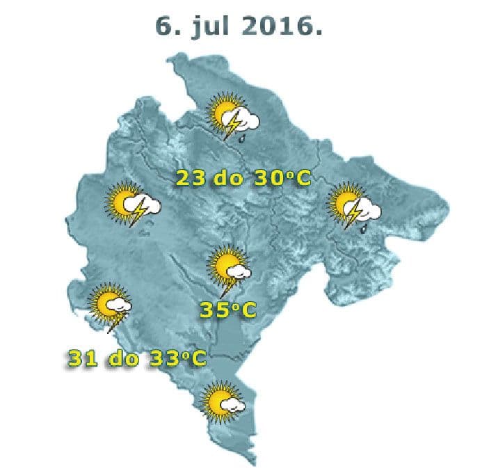 Sjutra promjenljivo, do 35 stepeni Sjutra promjenljivo, do 35 stepeni