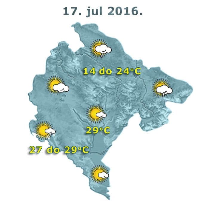Sjutra oblačno, prijepodne moguća kiša Sjutra oblačno, prijepodne moguća kiša