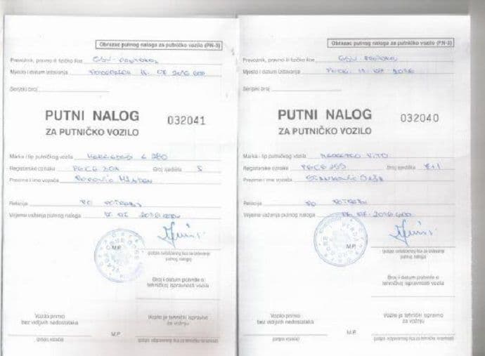 Dostupni putni nalozi i analitičke kartice Dostupni putni nalozi i analitičke kartice