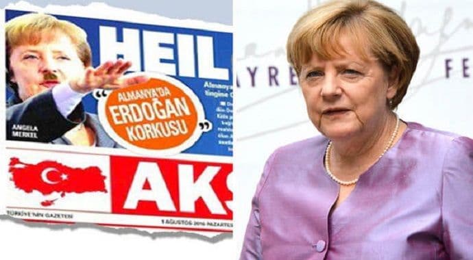 Hajl Merkel! Fotografija njemačke kancelarke sa Hitlerovim brkovima Hajl Merkel! Fotografija njemačke kancelarke sa Hitlerovim brkovima