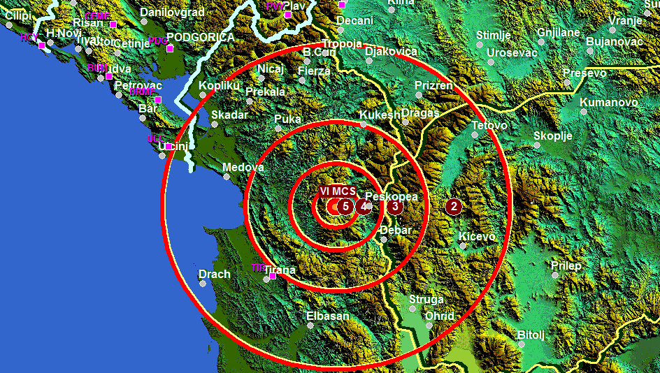 Zemljotres oko Tirane, osjetio se i u Baru Zemljotres oko Tirane, osjetio se i u Baru
