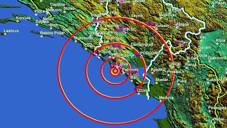 Zemljotres srednje jačine šest kilometara od Budve Zemljotres srednje jačine šest kilometara od Budve