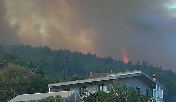 Požar u Ulcinju, vatra progutala dvije kuće Požar u Ulcinju, vatra progutala dvije kuće