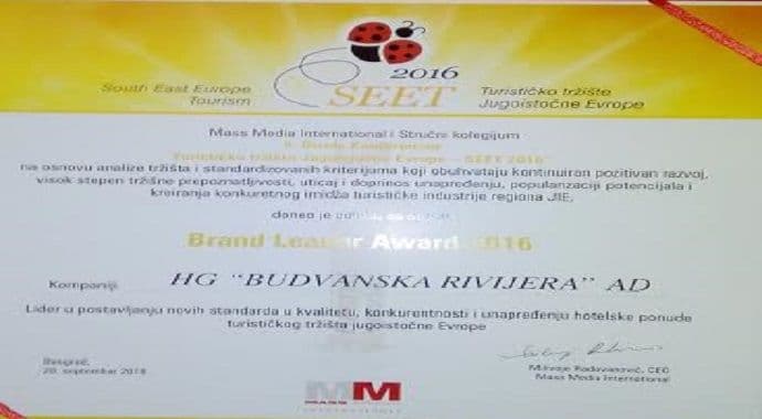 Budvanska rivijera lider u postavljanju novih standarda u kvalitetu Budvanska rivijera lider u postavljanju novih standarda u kvalitetu