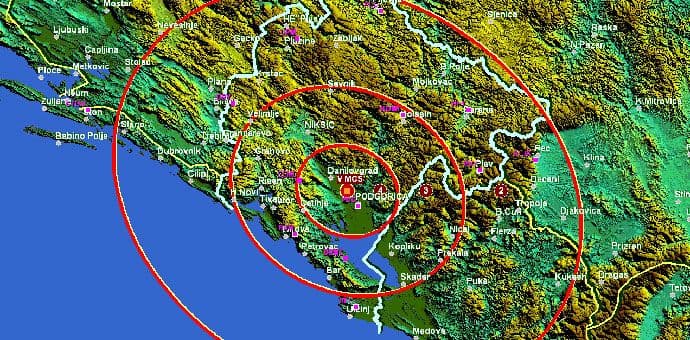 Zemljotres jačine 3,9 Rihtera potresao Podgoricu Zemljotres jačine 3,9 Rihtera potresao Podgoricu