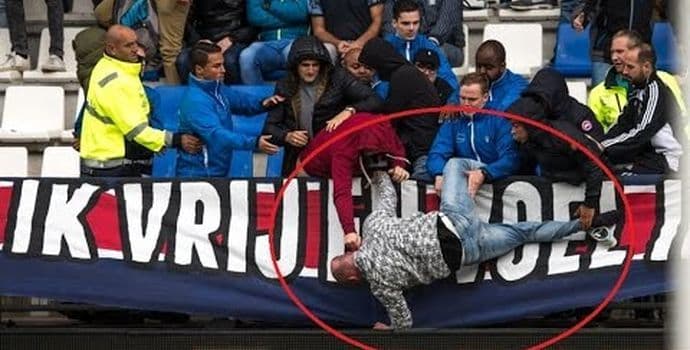 VIDEO: Pređeš na protivničku stranu... Bace te sa tribine! VIDEO: Pređeš na protivničku stranu... Bace te sa tribine!