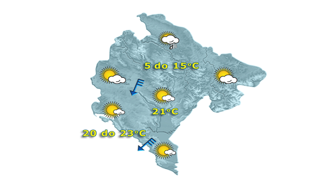 Vremenska prognoza: Još danas prijatno, sjutra pad temperature Vremenska prognoza: Još danas prijatno, sjutra pad temperature