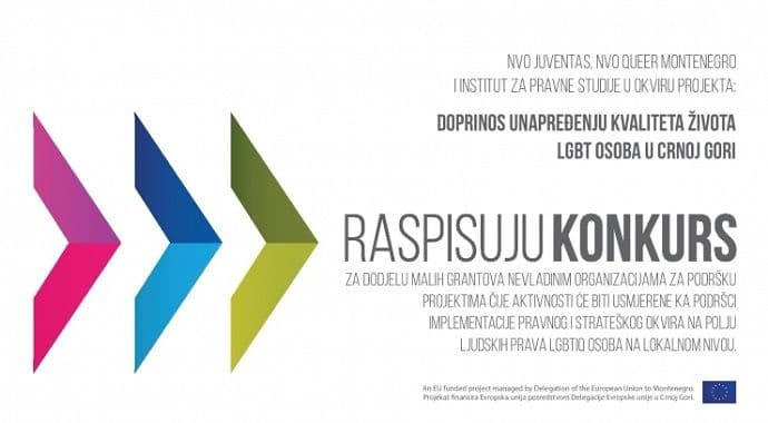 Raspisan konkurs za dodjelu malih grantova NVO koje se bave LGBTIQ pravima Raspisan konkurs za dodjelu malih grantova NVO koje se bave LGBTIQ pravima