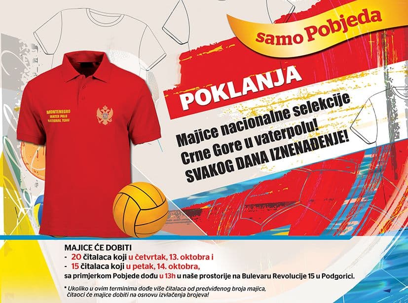 Akcija Pobjede i saveza: Podijeljene prve majice crnogorskih reprezentacija Akcija Pobjede i saveza: Podijeljene prve majice crnogorskih reprezentacija