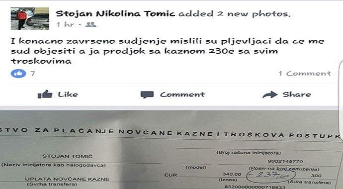 Pljevljak koji je ometao preticanje vozila Hitne pomoći kažnjen sa samo 237 eura Pljevljak koji je ometao preticanje vozila Hitne pomoći kažnjen sa samo 237 eura