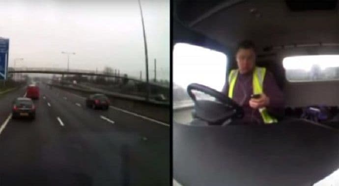 Čitate SMS u vožnji? Evo šta se ovom šoferu desilo (Video) Čitate SMS u vožnji? Evo šta se ovom šoferu desilo (Video)