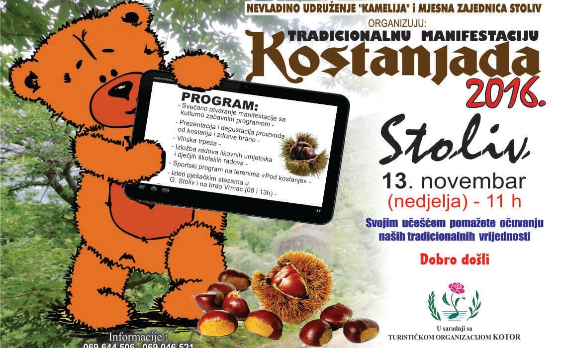 Tradicionalna stolivska kostanjada u nedjelju Tradicionalna stolivska kostanjada u nedjelju