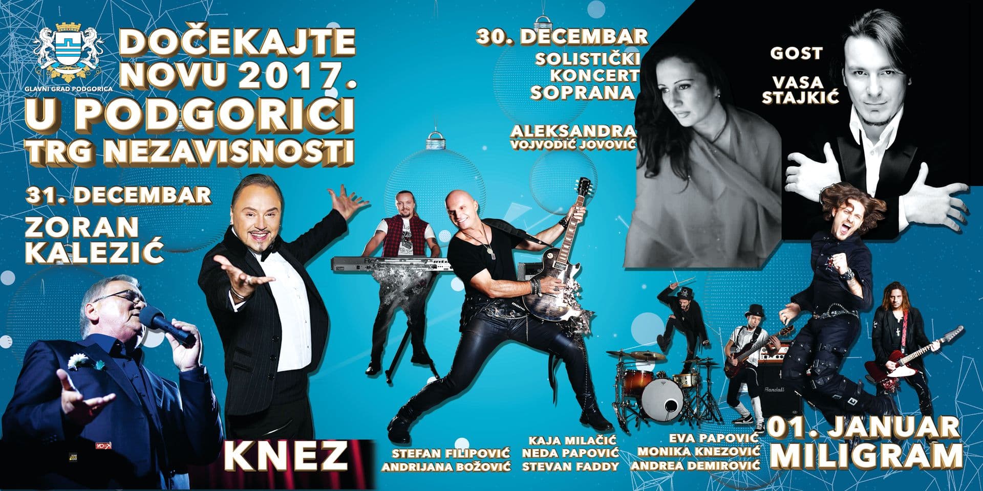 Novogodišnji muzički program od večeras u centru Podgorice! Novogodišnji muzički program od večeras u centru Podgorice!