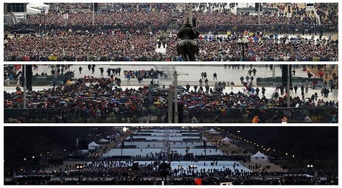 Manje ljudi na Trampovoj inauguraciji Manje ljudi na Trampovoj inauguraciji