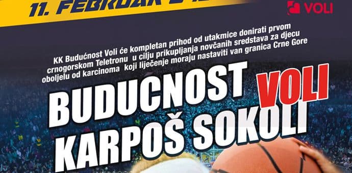 Budućnost će prihod od utakmice sa Karpošom donirati Teletonu Budućnost će prihod od utakmice sa Karpošom donirati Teletonu
