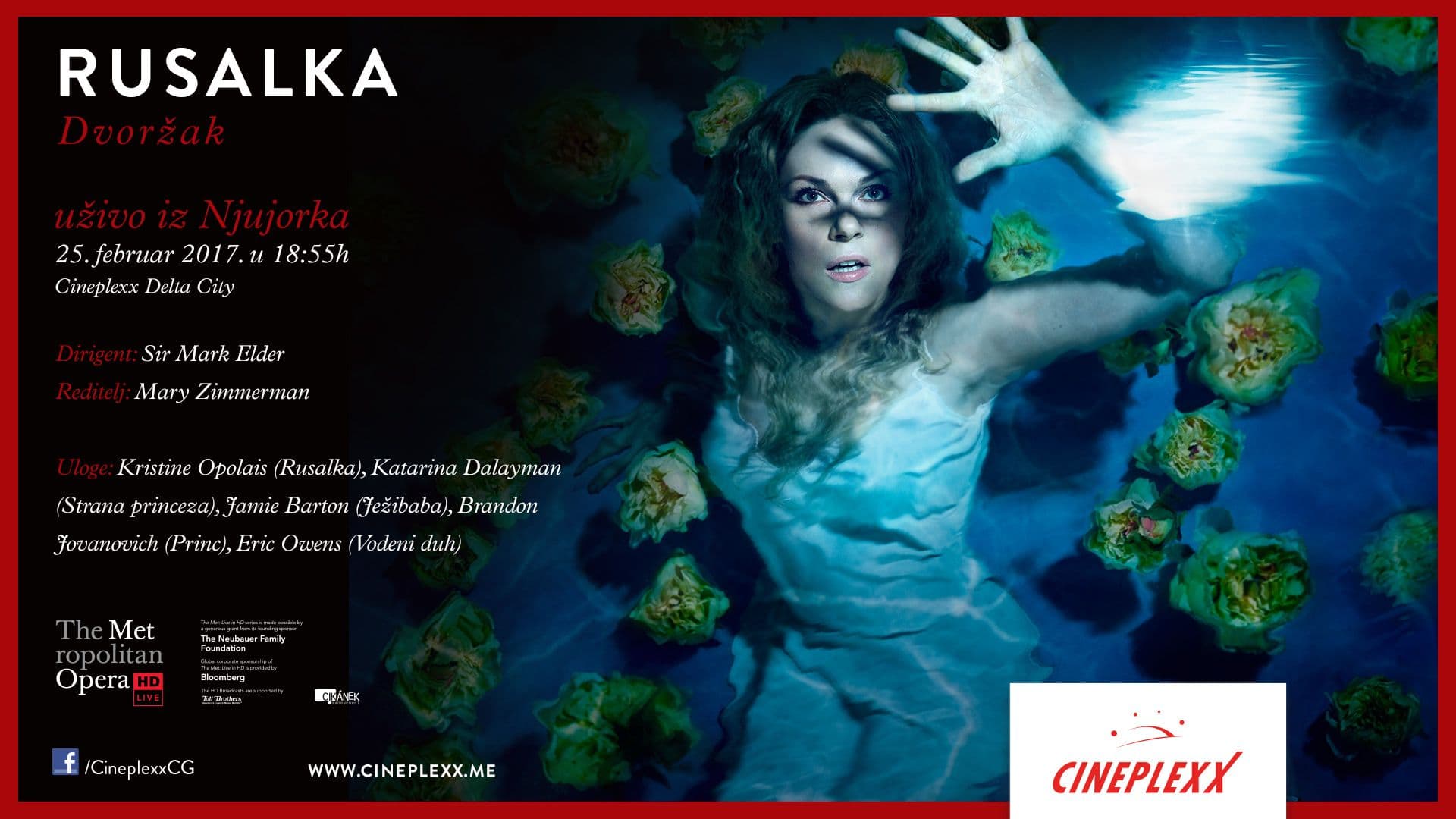 Nova produkcija Dvoržakove tragične bajke u direktnom prenosu iz Metropolitena! Nova produkcija Dvoržakove tragične bajke u direktnom prenosu iz Metropolitena!