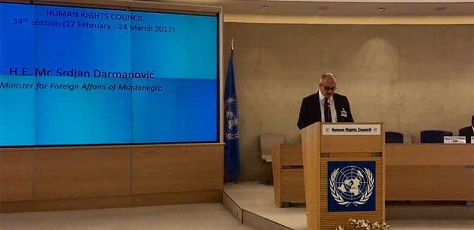 Darmanović na 34. zasijedanju Savjeta za ljudska prava UN Darmanović na 34. zasijedanju Savjeta za ljudska prava UN