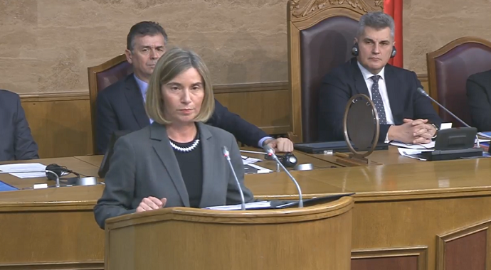 Mogerini: Crna Gora biće dio EU, žao mi je što opozicija nije u parlamentu Mogerini: Crna Gora biće dio EU, žao mi je što opozicija nije u parlamentu