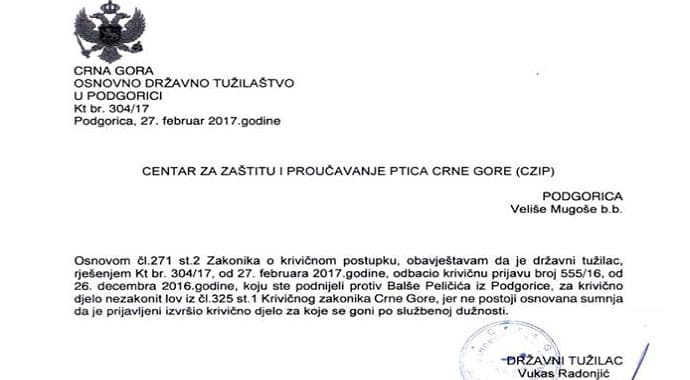 CZIP: Pala krivična prijava za krivolov uprkos evidentnim dokazima CZIP: Pala krivična prijava za krivolov uprkos evidentnim dokazima