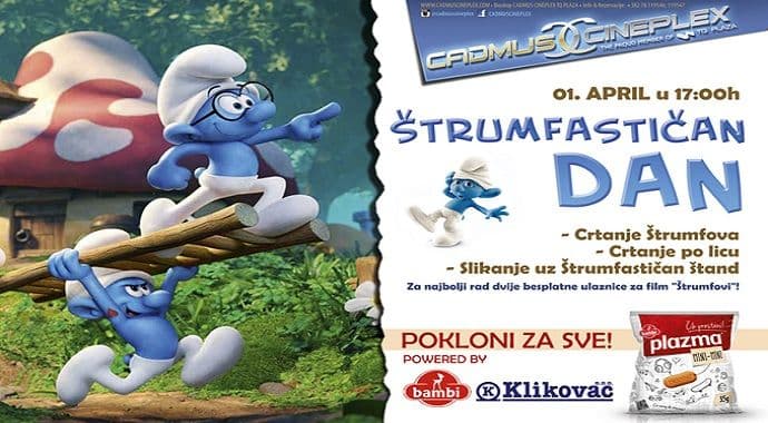 Štrumfastičan dan u bioskopu Cadmus Cineplex Štrumfastičan dan u bioskopu Cadmus Cineplex