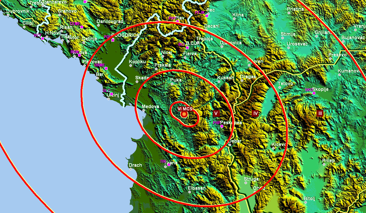 Zemljotres jačine 5,1 Rihtera pogodio Albaniju, osjetio se i u Podgorici Zemljotres jačine 5,1 Rihtera pogodio Albaniju, osjetio se i u Podgorici