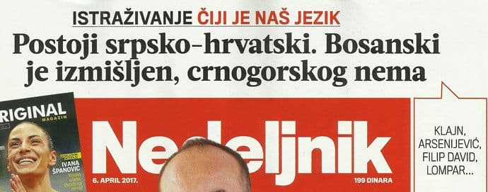 SKANDALOZNO: Beogradski “Nedeljnik” naziva crnogorski jezik – crnski i gorski jezik SKANDALOZNO: Beogradski “Nedeljnik” naziva crnogorski jezik – crnski i gorski jezik