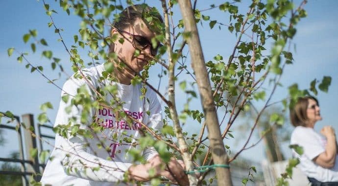 Zaposleni Telekoma i Ministarstva prosvjete uredili dvorište škole “21. maj” Zaposleni Telekoma i Ministarstva prosvjete uredili dvorište škole “21. maj”