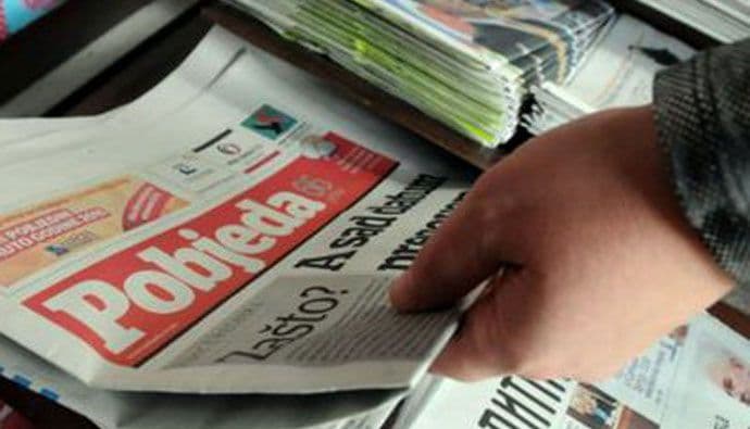 Pobjeda jedina od medija na Bijeloj listi Pobjeda jedina od medija na Bijeloj listi