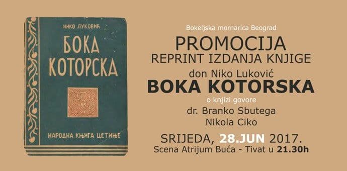 Promocija reprinta knjige "Boka Kotorska" don Nika Lukovića Promocija reprinta knjige "Boka Kotorska" don Nika Lukovića